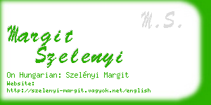 margit szelenyi business card