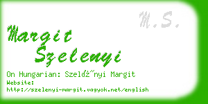 margit szelenyi business card